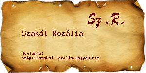 Szakál Rozália névjegykártya